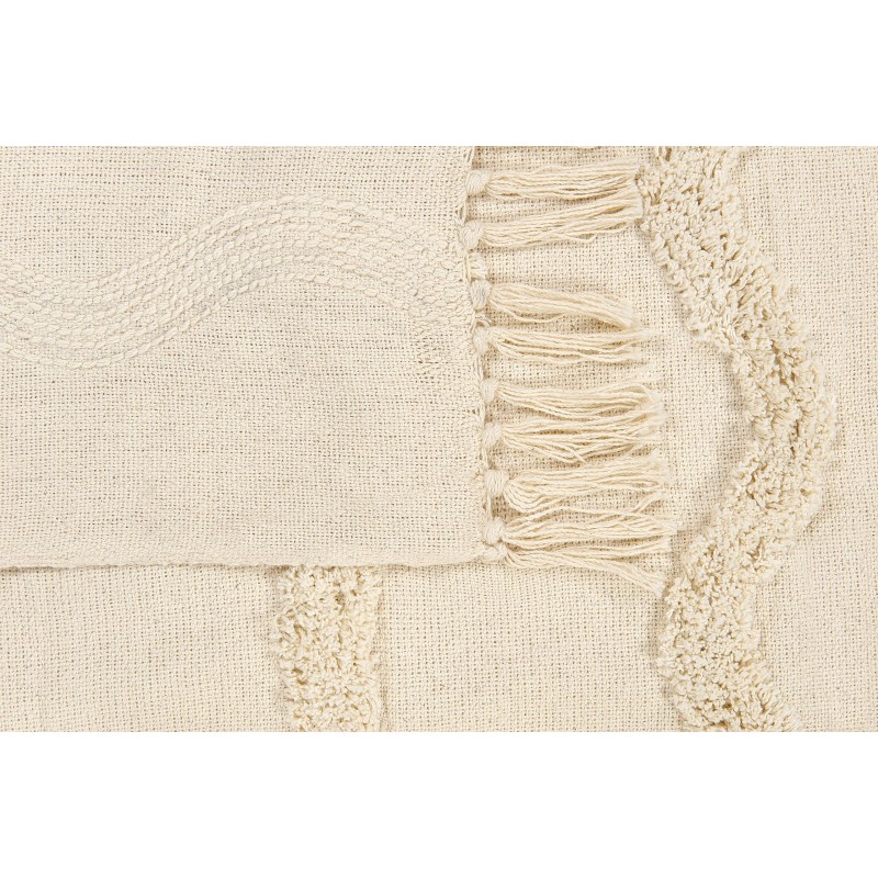 Koc KHARI Bawełna 125 x 150 cm Jasnobeżowy Koc KHARI Bawełna 125 x 150 cm Jasnobeżowy