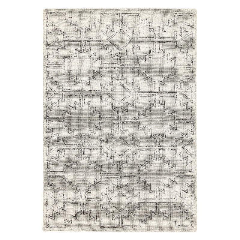 Dywan wełniany 140 x 200 cm beżowo-czarny URLA Dywan wełniany 140 x 200 cm beżowo-czarny URLA