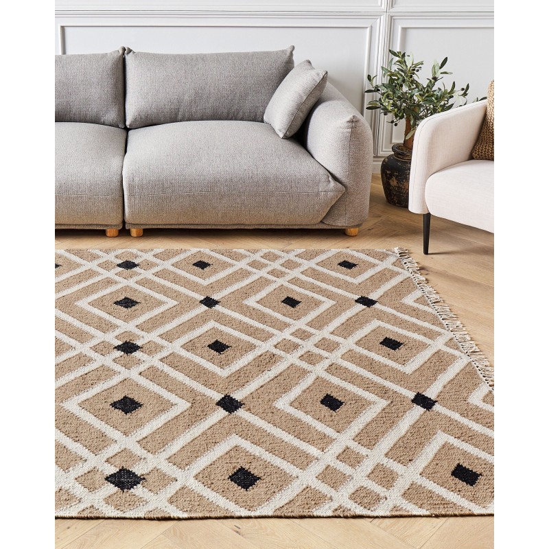 Dywan z juty 160 x 230 cm beżowy ESENCIK Dywan z juty 160 x 230 cm beżowy ESENCIK