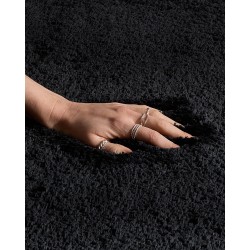 Dywan shaggy 80 x 150 cm czarny EVREN Dywan shaggy 80 x 150 cm czarny EVREN
