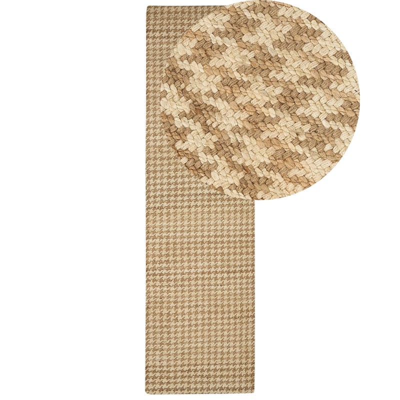 Dywan z juty 80 x 300 cm beżowy ARAPTEPE Dywan z juty 80 x 300 cm beżowy ARAPTEPE