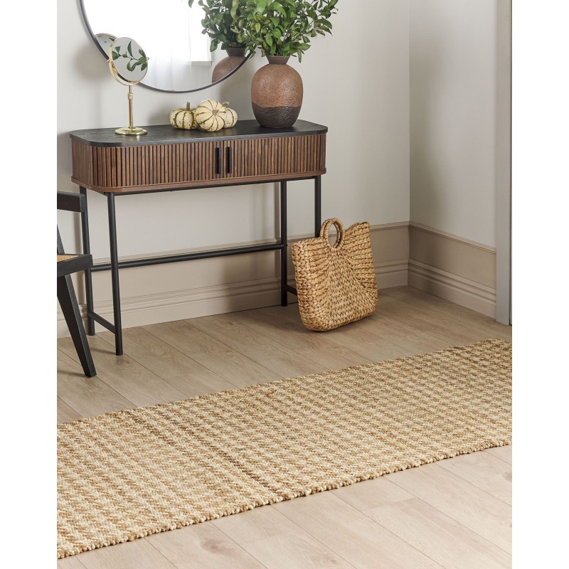 Dywan z juty 80 x 300 cm beżowy ARAPTEPE Dywan z juty 80 x 300 cm beżowy ARAPTEPE