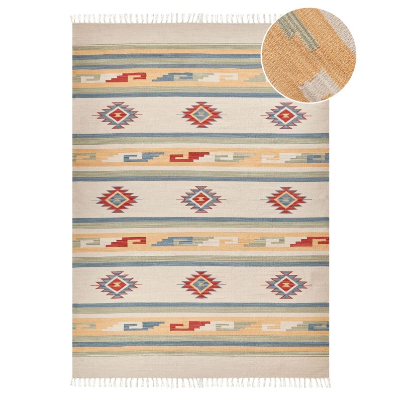 Dywan bawełniany kilim 140 x 200 cm wielokolorowy APARAN Dywan bawełniany kilim 140 x 200 cm wielokolorowy APARAN
