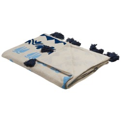 Koc BHIND Bawełna 130 x 180 cm Beżowy Koc BHIND Bawełna 130 x 180 cm Beżowy