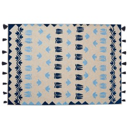 Koc BHIND Bawełna 130 x 180 cm Beżowy Koc BHIND Bawełna 130 x 180 cm Beżowy