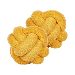 Zestaw 2 poduszek dekoracyjnych MALNI Boucle 19 x 19 cm Musztardowy Jednolity
