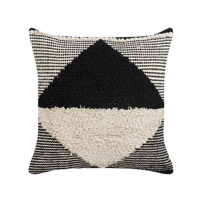Poduszka dekoracyjna KHORA Bawełna 50 x 50 cm Czarny Wzór geometryczny