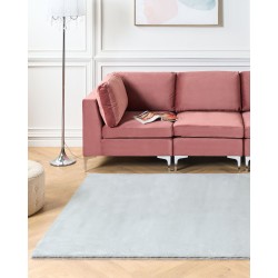 Dywan sztuczne futro królika 160 x 230 cm miętowy szary MIRPUR Dywan sztuczne futro królika 160 x 230 cm miętowy szary MIRPUR