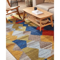 Dywan wełniany kilim 200 x 300 cm wielokolorowy ARZAKAN Dywan wełniany kilim 200 x 300 cm wielokolorowy ARZAKAN