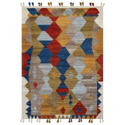 Dywan wełniany kilim 200 x 300 cm wielokolorowy ARZAKAN Dywan wełniany kilim 200 x 300 cm wielokolorowy ARZAKAN