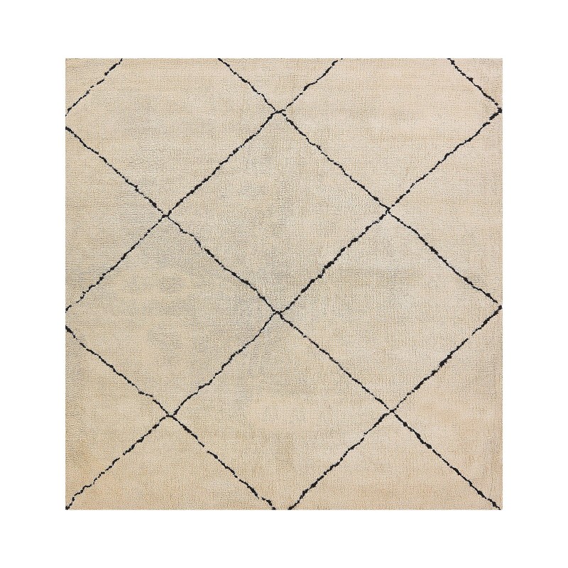 Dywan 200 x 200 cm beżowo-czarny MUTKI Dywan 200 x 200 cm beżowo-czarny MUTKI