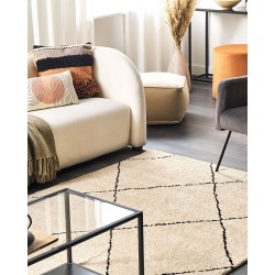 Dywan 200 x 200 cm beżowo-czarny MUTKI Dywan 200 x 200 cm beżowo-czarny MUTKI