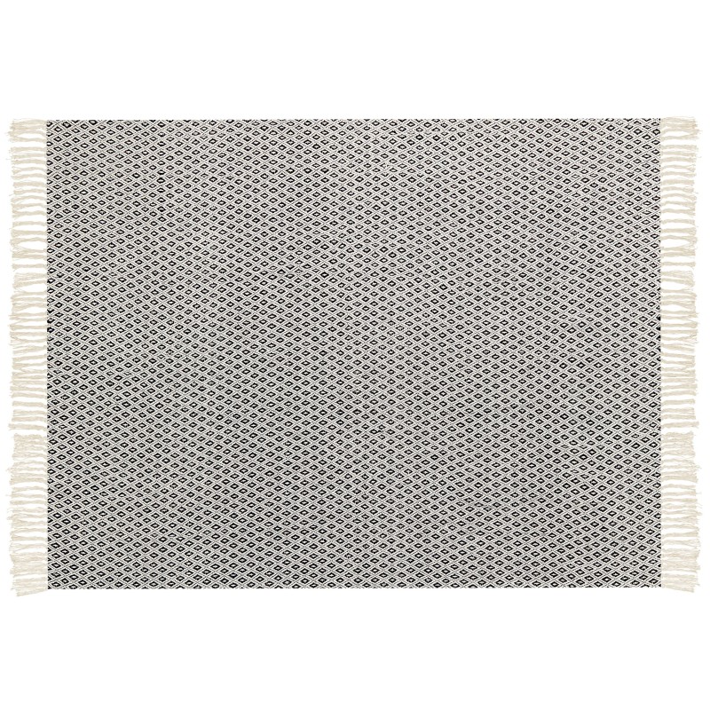 Koc CHYAMA Bawełna 125 x 150 cm Czarny/ biały Koc CHYAMA Bawełna 125 x 150 cm Czarny/ biały