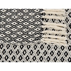 Koc CHYAMA Bawełna 125 x 150 cm Czarny/ biały Koc CHYAMA Bawełna 125 x 150 cm Czarny/ biały