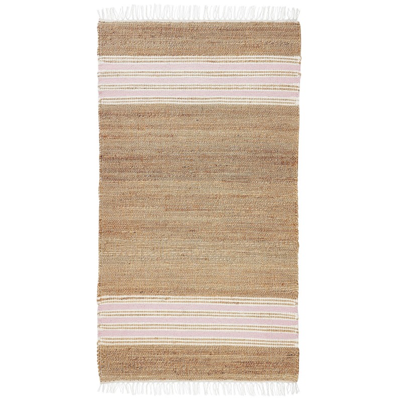 Dywan z juty 80 x 150 cm beżowo-różowy MIRZA Dywan z juty 80 x 150 cm beżowo-różowy MIRZA