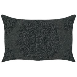Zestaw 2 poduszek dekoracyjnych VELOOR Bawełna 30 x 50 cm Ciemnoszary Wzór orientalny Zestaw 2 poduszek dekoracyjnych VELOOR Bawełna 30 x 50 cm Ciemnoszary Wzór orientalny