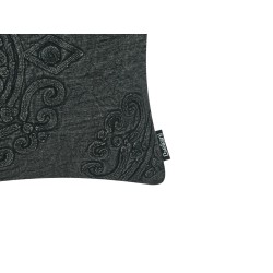 Zestaw 2 poduszek dekoracyjnych VELOOR Bawełna 30 x 50 cm Ciemnoszary Wzór orientalny Zestaw 2 poduszek dekoracyjnych VELOOR Bawełna 30 x 50 cm Ciemnoszary Wzór orientalny