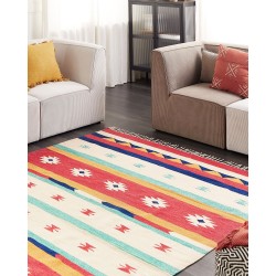 Dywan bawełniany kilim 200 x 300 cm wielokolorowy MARGARA Dywan bawełniany kilim 200 x 300 cm wielokolorowy MARGARA