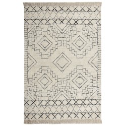 Dywan bawełniany 160 x 230 cm beżowo-czarny ZEYNE Dywan bawełniany 160 x 230 cm beżowo-czarny ZEYNE