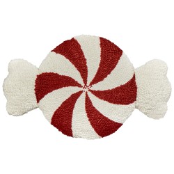 Zestaw 2 poduszek dekoracyjnych SPIRAL CANDY Boucle 35 x 58 cm Biały Wzór świąteczny Zestaw 2 poduszek dekoracyjnych SPIRAL CANDY Boucle 35 x 58 cm Biały Wzór świąteczny