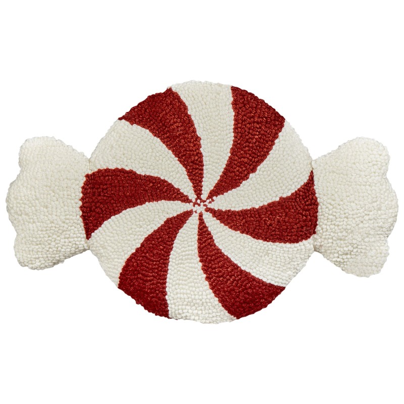 Zestaw 2 poduszek dekoracyjnych SPIRAL CANDY Boucle 35 x 58 cm Biały Wzór świąteczny Zestaw 2 poduszek dekoracyjnych SPIRAL CANDY Boucle 35 x 58 cm Biały Wzór świąteczny