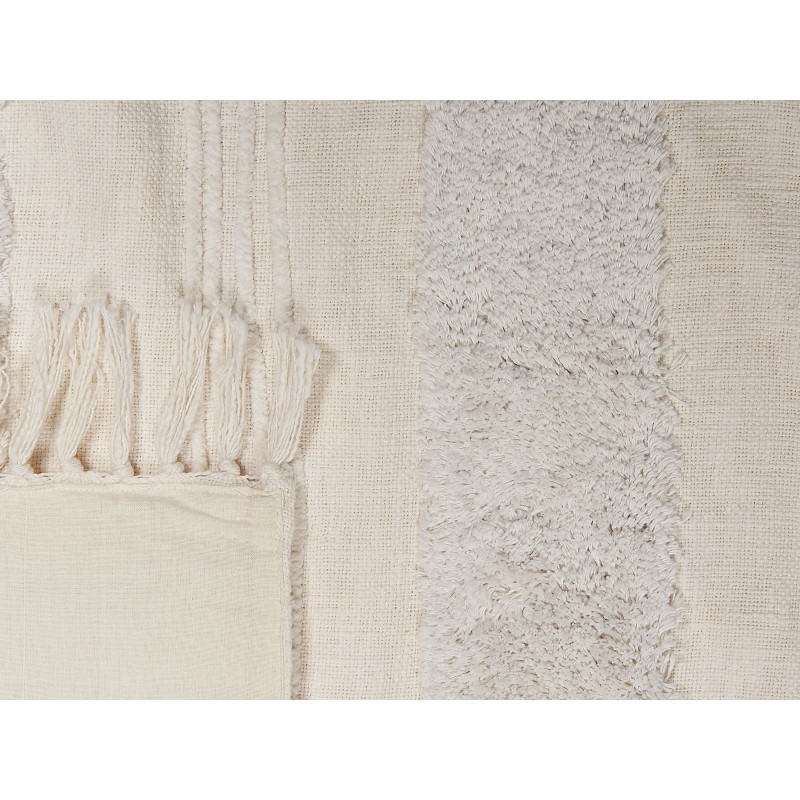 Koc RAEBARELI Bawełna 130 x 180 cm Biały Koc RAEBARELI Bawełna 130 x 180 cm Biały