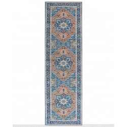 Dywan 60 x 200 cm niebiesko-pomarańczowy RITAPURAM Dywan 60 x 200 cm niebiesko-pomarańczowy RITAPURAM