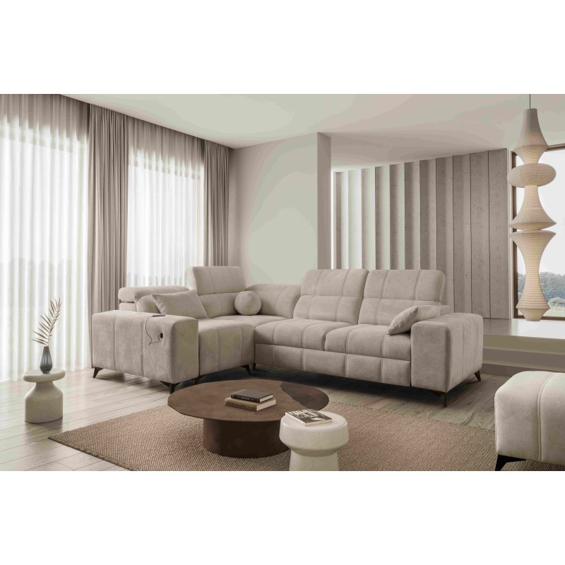 Ballagio II corner sofa with a sleeping function in Plecionka fabric, Spring 1110 Ballagio II corner sofa with a sleeping function in Plecionka fabric, Spring 1110