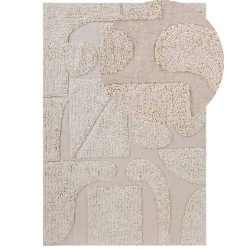 Dywan bawełniany 160 x 230 cm beżowy DIYADIN Dywan bawełniany 160 x 230 cm beżowy DIYADIN