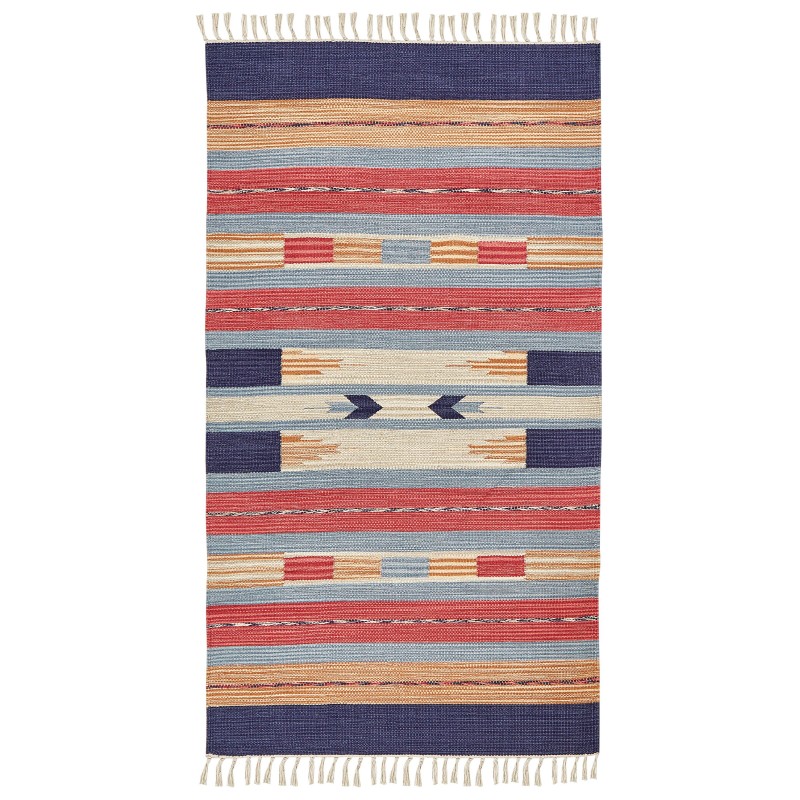 Dywan bawełniany kilim 80 x 150 cm wielokolorowy GANDZAK Dywan bawełniany kilim 80 x 150 cm wielokolorowy GANDZAK