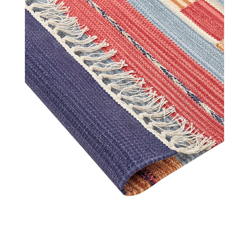 Dywan bawełniany kilim 80 x 150 cm wielokolorowy GANDZAK Dywan bawełniany kilim 80 x 150 cm wielokolorowy GANDZAK