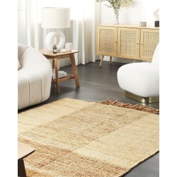 Dywan z juty 160 x 230 cm beżowy HAMZALAR Dywan z juty 160 x 230 cm beżowy HAMZALAR