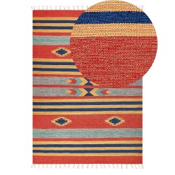 Dywan bawełniany kilim 140 x 200 cm wielokolorowy HATIS