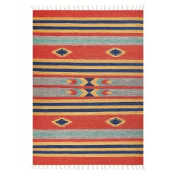 Dywan bawełniany kilim 140 x 200 cm wielokolorowy HATIS Dywan bawełniany kilim 140 x 200 cm wielokolorowy HATIS