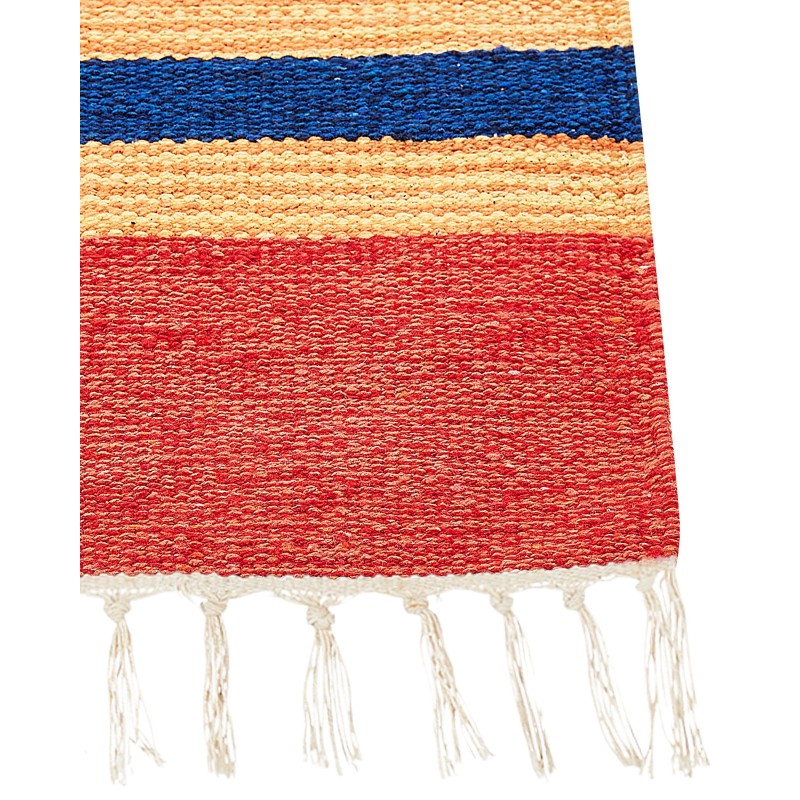 Dywan bawełniany kilim 140 x 200 cm wielokolorowy HATIS Dywan bawełniany kilim 140 x 200 cm wielokolorowy HATIS