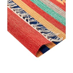 Dywan bawełniany kilim 140 x 200 cm wielokolorowy HATIS Dywan bawełniany kilim 140 x 200 cm wielokolorowy HATIS