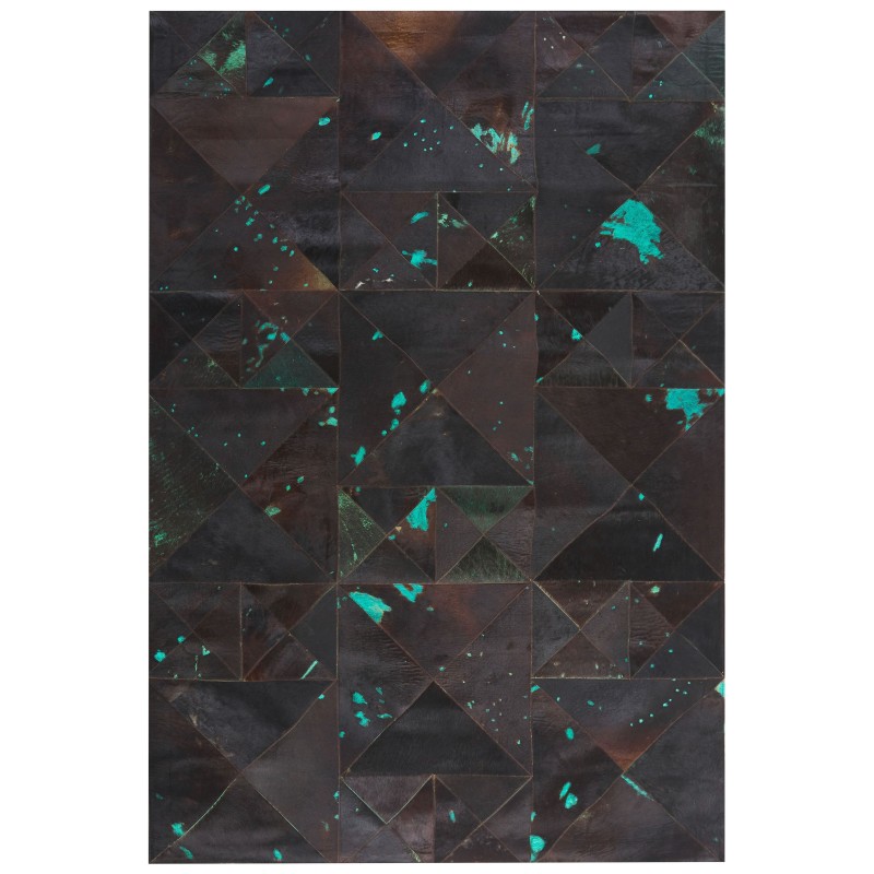 Dywan skórzany 160 x 230 cm brązowo-turkusowy ATALAN Dywan skórzany 160 x 230 cm brązowo-turkusowy ATALAN