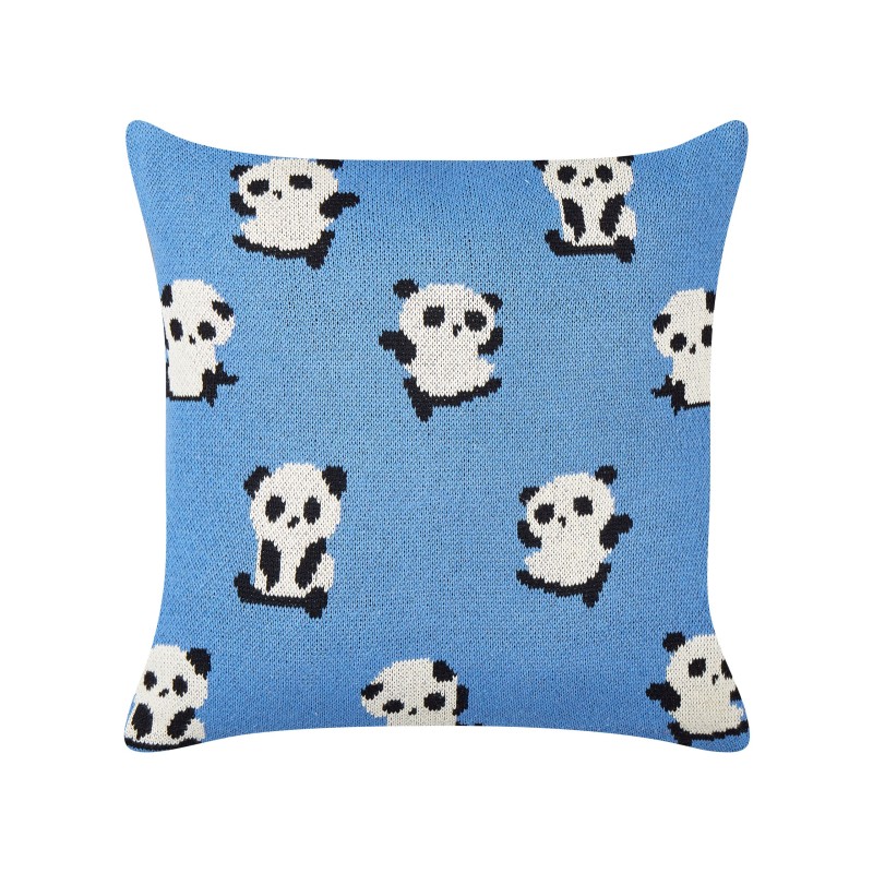 2 poduszki dla dzieci bawełniane w pandy 45 x 45 cm niebieskie TALOKAN 2 poduszki dla dzieci bawełniane w pandy 45 x 45 cm niebieskie TALOKAN