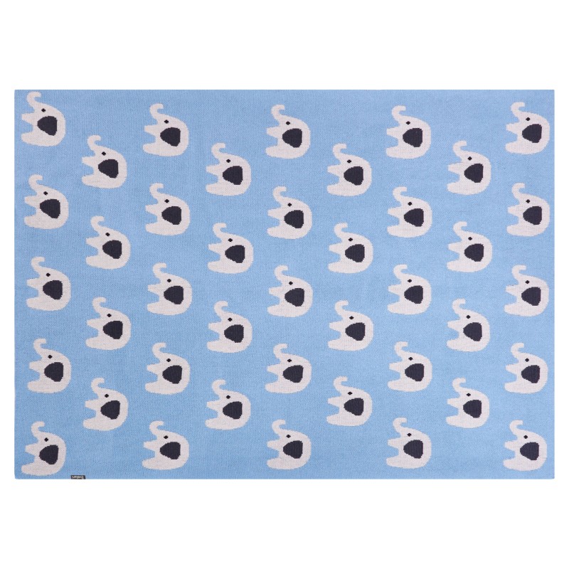 Koc HILKOT Bawełna 130 x 170 cm Niebieski Koc HILKOT Bawełna 130 x 170 cm Niebieski