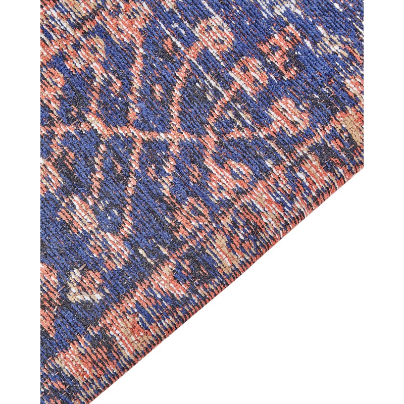 Dywan bawełniany 200 x 300 cm czerwono-niebieski KURIN Dywan bawełniany 200 x 300 cm czerwono-niebieski KURIN