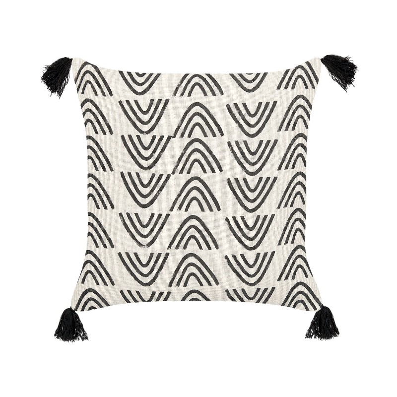 Zestaw 2 poduszek dekoracyjnych MAYS Bawełna 45 x 45 cm Biały Wzór geometryczny Zestaw 2 poduszek dekoracyjnych MAYS Bawełna 45 x 45 cm Biały Wzór geometryczny