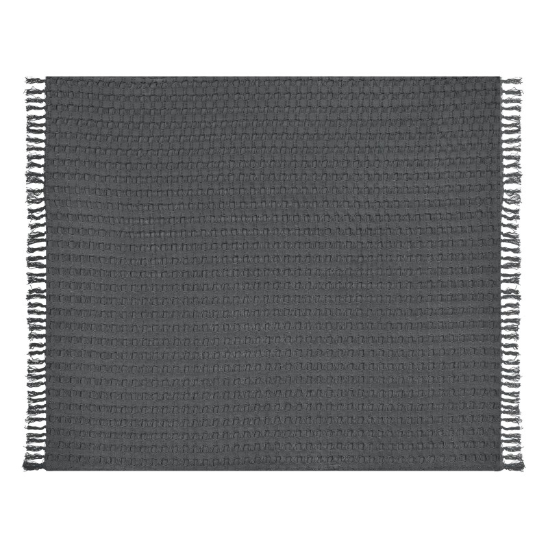 Narzuta na łóżko BERE Bawełna 200 x 220 cm Ciemnoszary Narzuta na łóżko BERE Bawełna 200 x 220 cm Ciemnoszary