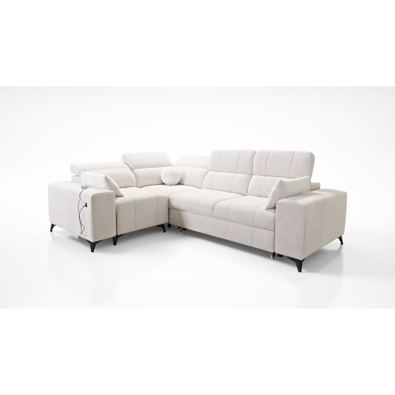 Ballagio II corner sofa with a sleeping function in Plecionka fabric, Spring 1104 Ballagio II corner sofa with a sleeping function in Plecionka fabric, Spring 1104
