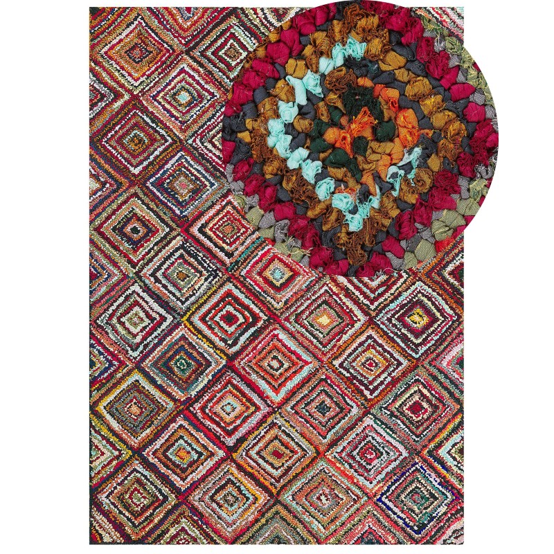 Dywan bawełniany 160 x 230 cm wielokolorowy KAISERI Dywan bawełniany 160 x 230 cm wielokolorowy KAISERI