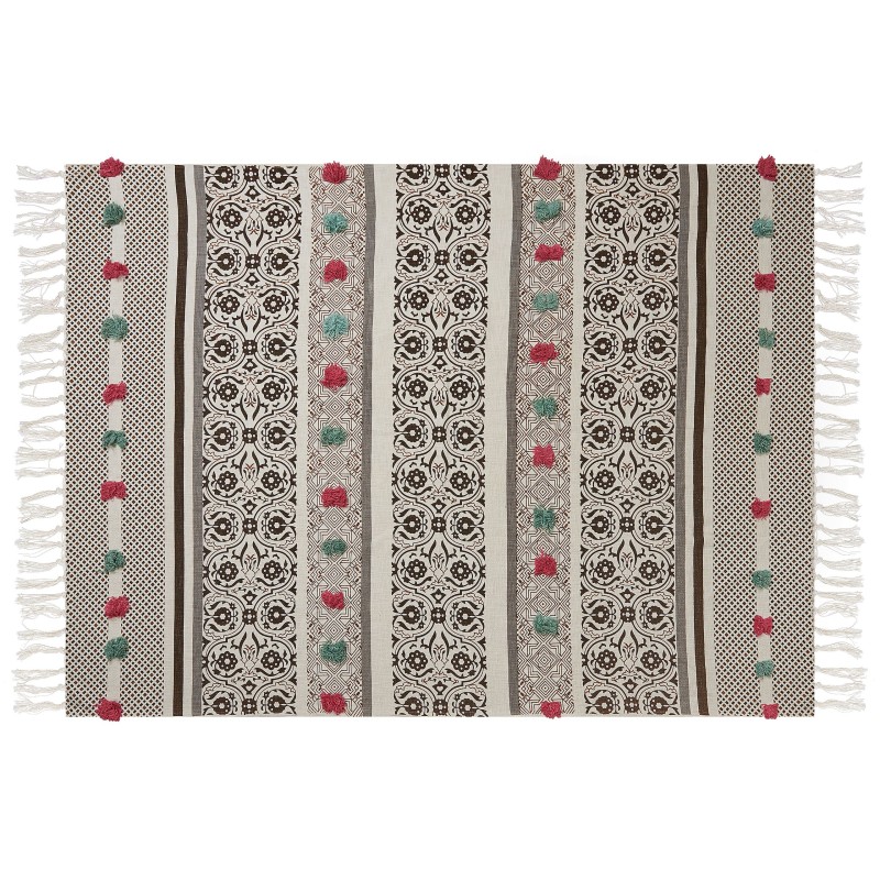 Koc CHINSURAH Bawełna 130 x 180 cm Brązowy Koc CHINSURAH Bawełna 130 x 180 cm Brązowy