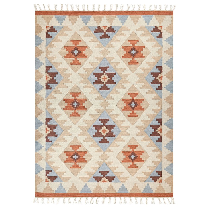 Dywan bawełniany kilim 160 x 230 cm wielokolorowy DILIJAN Dywan bawełniany kilim 160 x 230 cm wielokolorowy DILIJAN