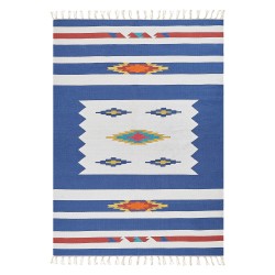 Dywan bawełniany kilim 140 x 200 cm wielokolorowy VARSER Dywan bawełniany kilim 140 x 200 cm wielokolorowy VARSER