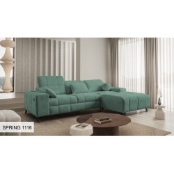 Ballagio I corner sofa bed with sleeping function made from Plecionka fabric, Spring 1116 - beauty and functionality in one!