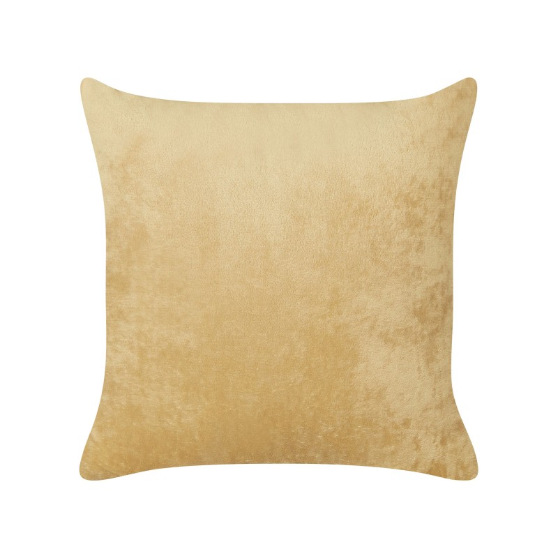 Zestaw 2 poduszek dekoracyjnych SITAPUR Sztuczne futro 45 x 45 cm Musztardowy Jednolity Zestaw 2 poduszek dekoracyjnych SITAPUR Sztuczne futro 45 x 45 cm Musztardowy Jednolity