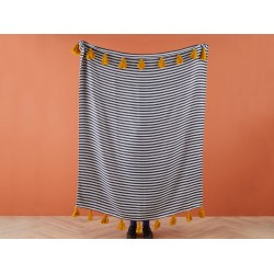 Koc SUNWAL 130 x 170 cm Czarny/ biały Koc SUNWAL 130 x 170 cm Czarny/ biały